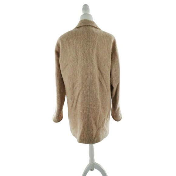 Loring Vintage Mohair Wool Blend Coat Women’s Size 14 Cream Ivory USA Made Fuzzy - Picture 5 of 9